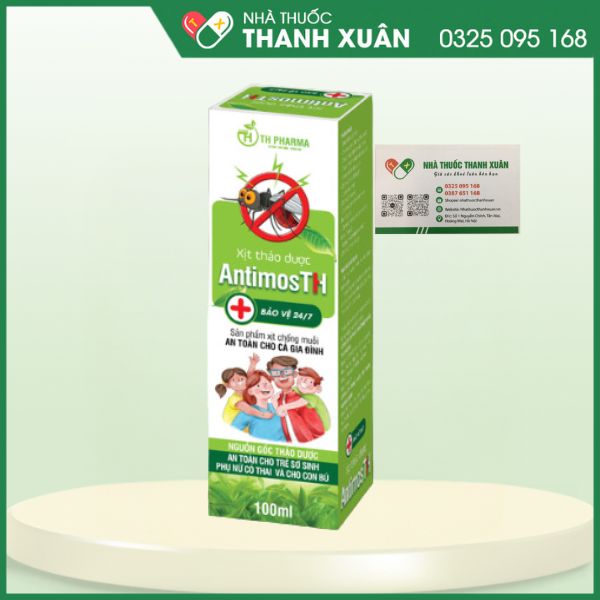 Xịt thảo dược AntimosTH - Giúp da tránh muỗi và côn trùng